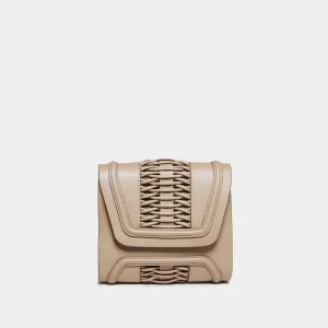 Mini Giovanna taupe braided clutch