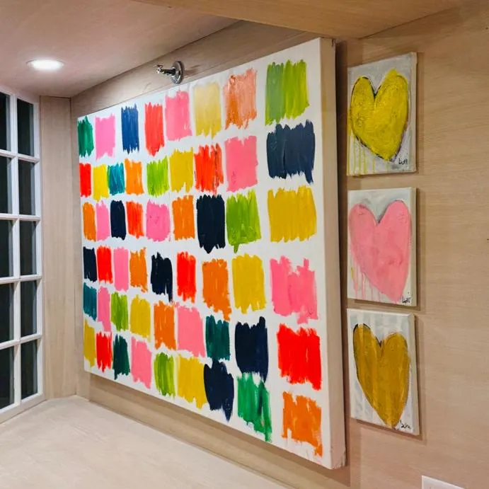 Mini Heart in Yellow Original Painting