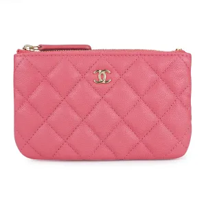 Mini O Case Pouch in 19B Pink Caviar
