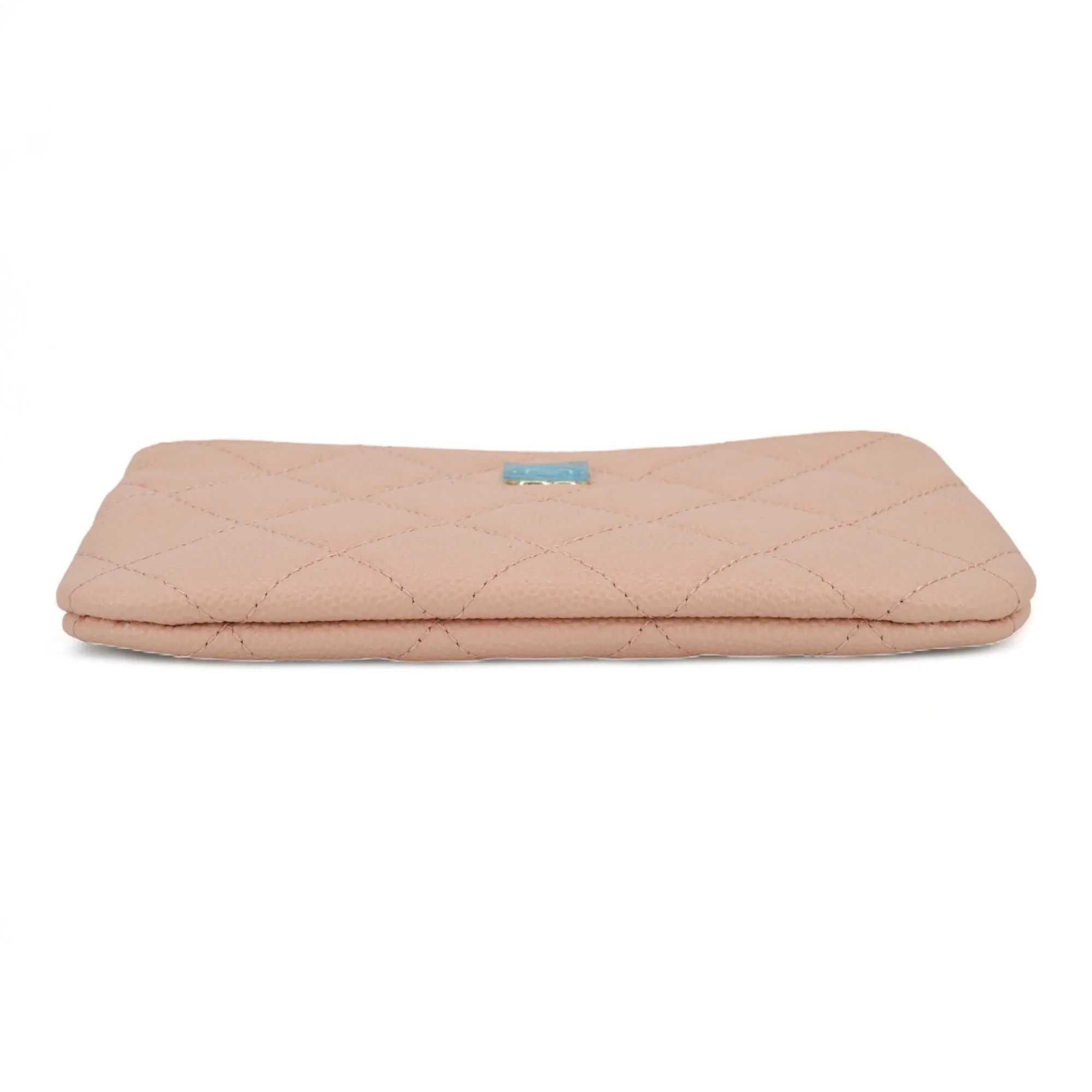 Mini O Case Pouch in Light Beige Caviar