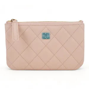 Mini O Case Pouch in Light Beige Caviar