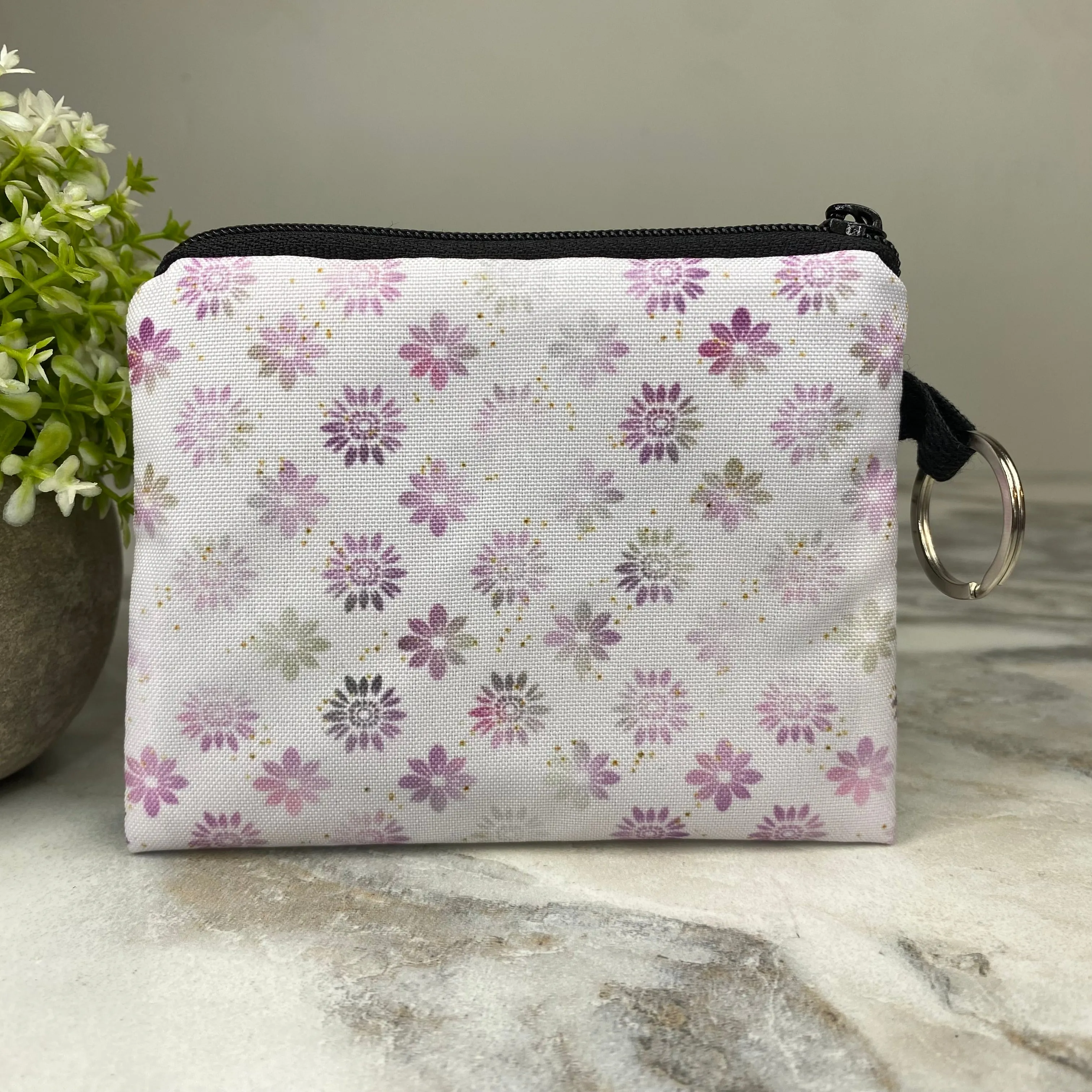 Mini Pouch - Floral Purple Gold