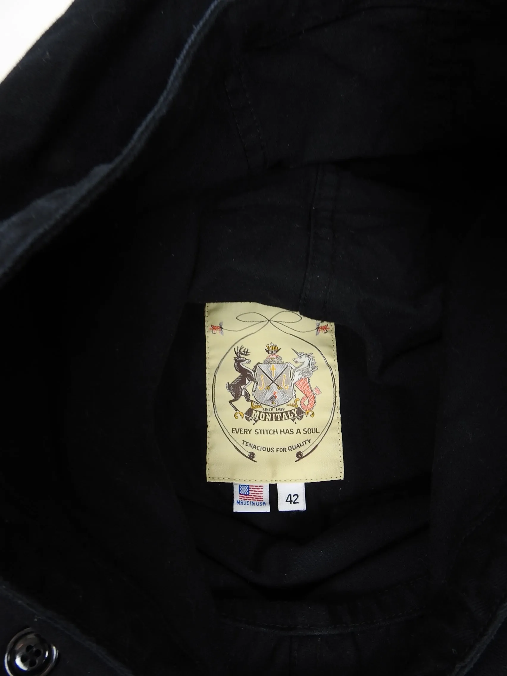 Montitaly Black Canvas Smock Size US 42