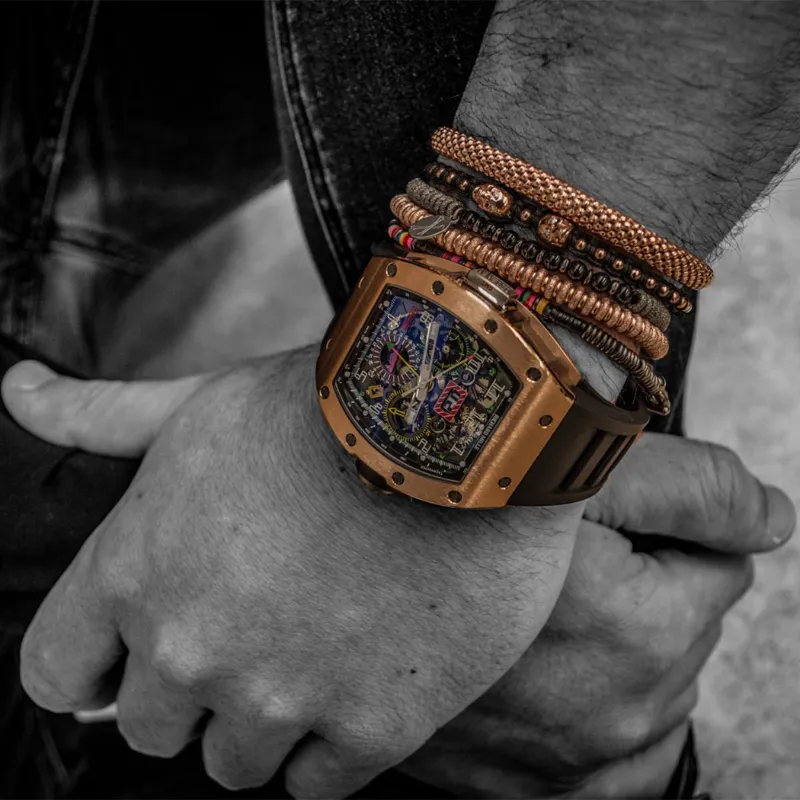 Multicolor Black African with Rose Gold Bracelet