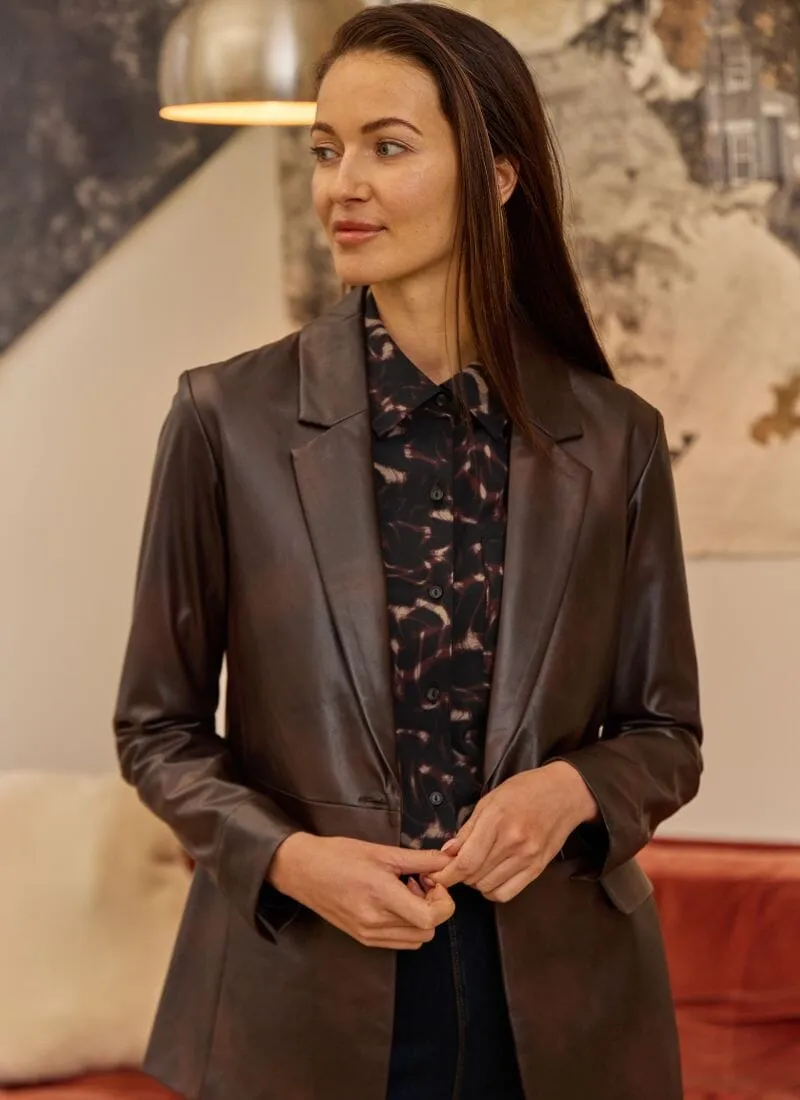 Natalia Vegan Leather Blazer