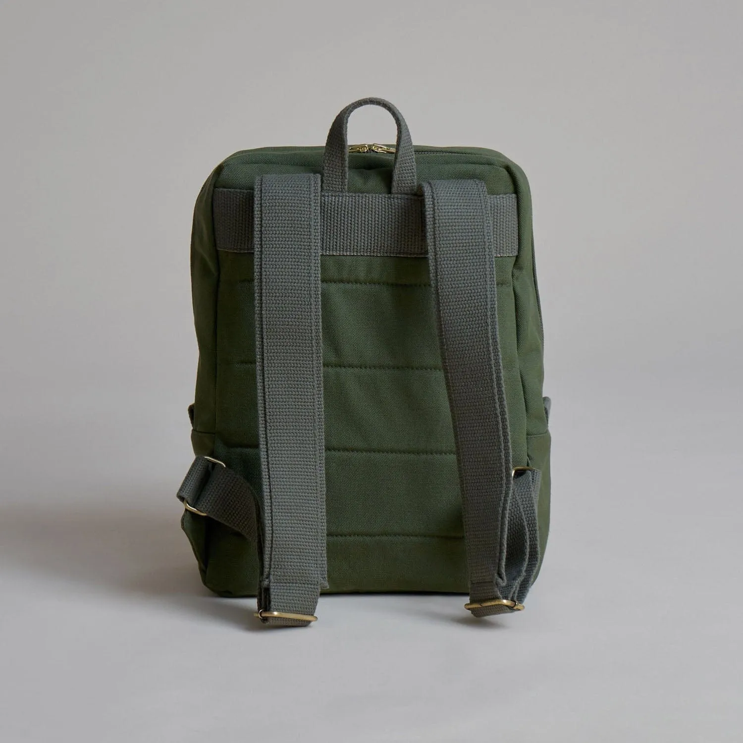 Natural Cotton Canvas Daypack | Dark Olive