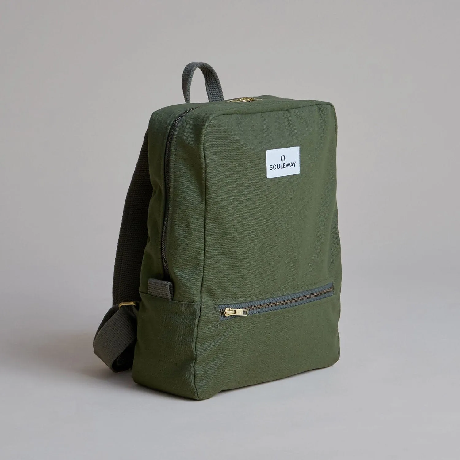 Natural Cotton Canvas Daypack | Dark Olive
