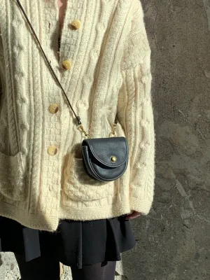 navy mini Coach bag