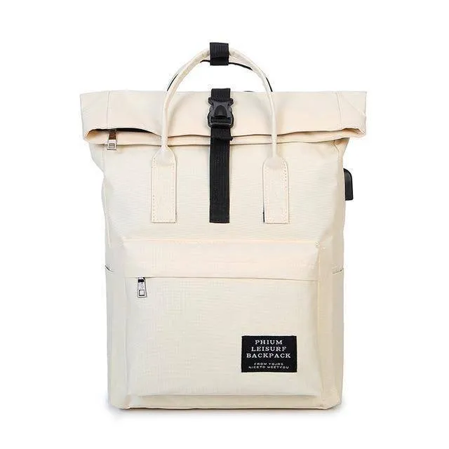New fashion Canvas Ladies Backpack  with External USB Port