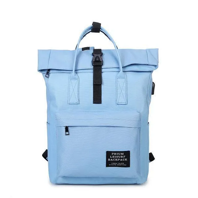 New fashion Canvas Ladies Backpack  with External USB Port