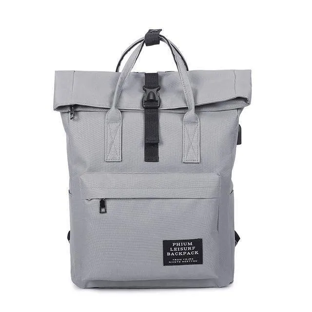 New fashion Canvas Ladies Backpack  with External USB Port