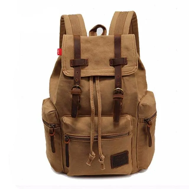 New fashion men's backpack vintage canvas backpack school bag men's travel bags large capacity travel laptop backpack bag