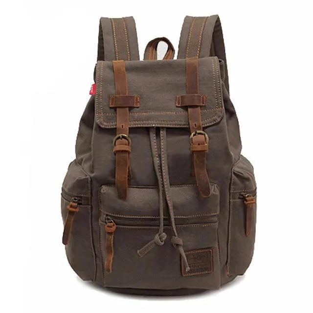 New fashion men's backpack vintage canvas backpack school bag men's travel bags large capacity travel laptop backpack bag