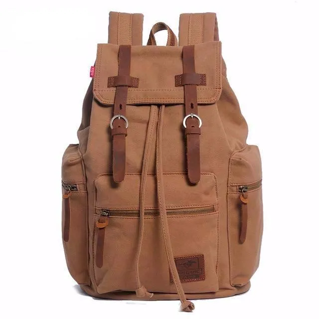 New fashion men's backpack vintage canvas backpack school bag men's travel bags large capacity travel laptop backpack bag
