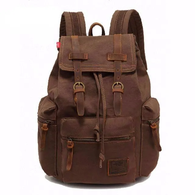 New fashion men's backpack vintage canvas backpack school bag men's travel bags large capacity travel laptop backpack bag