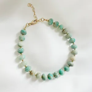NEW! Jolene Amazonite Gold Filled Beaded Bracelet by True By Kristy
