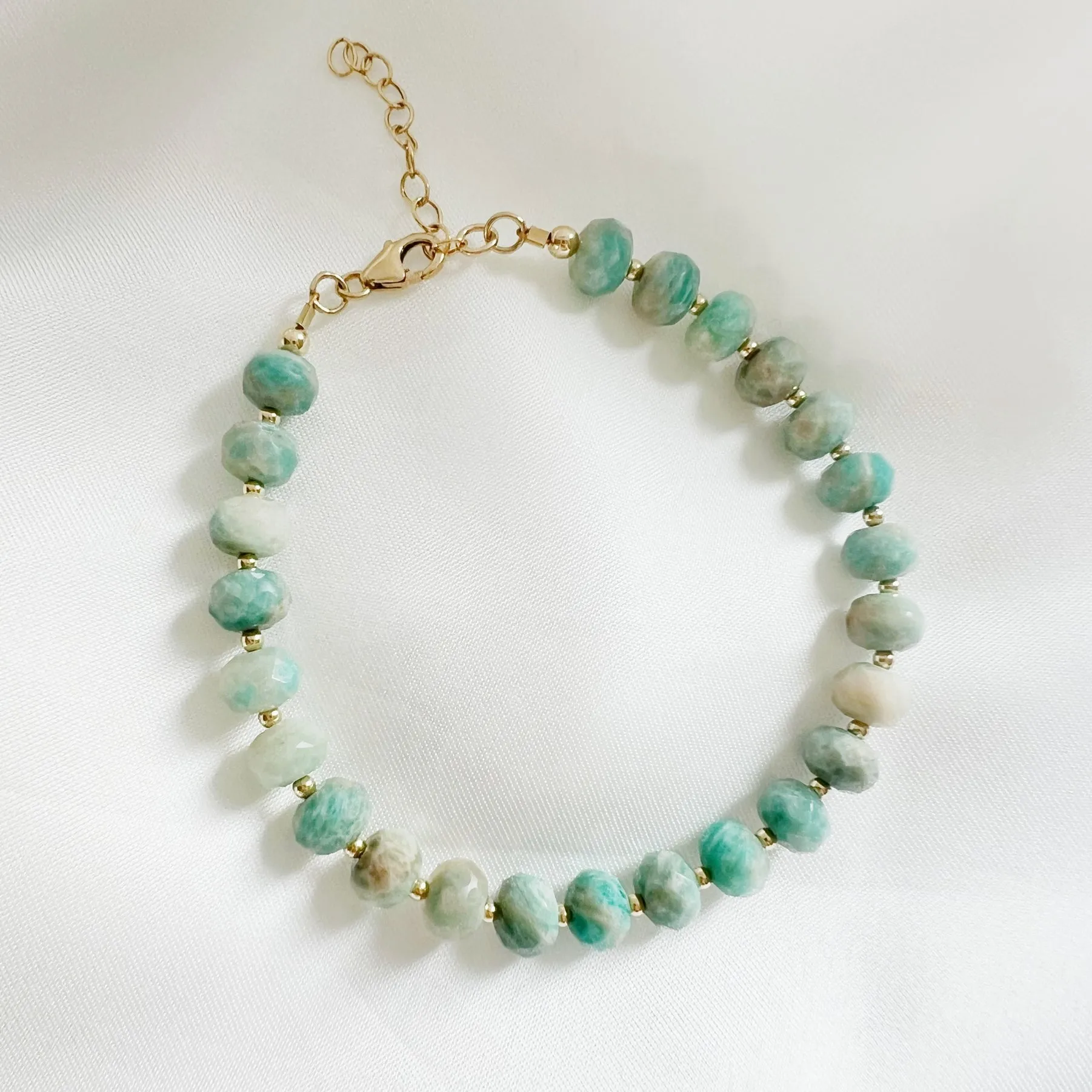 NEW! Jolene Amazonite Gold Filled Beaded Bracelet by True By Kristy