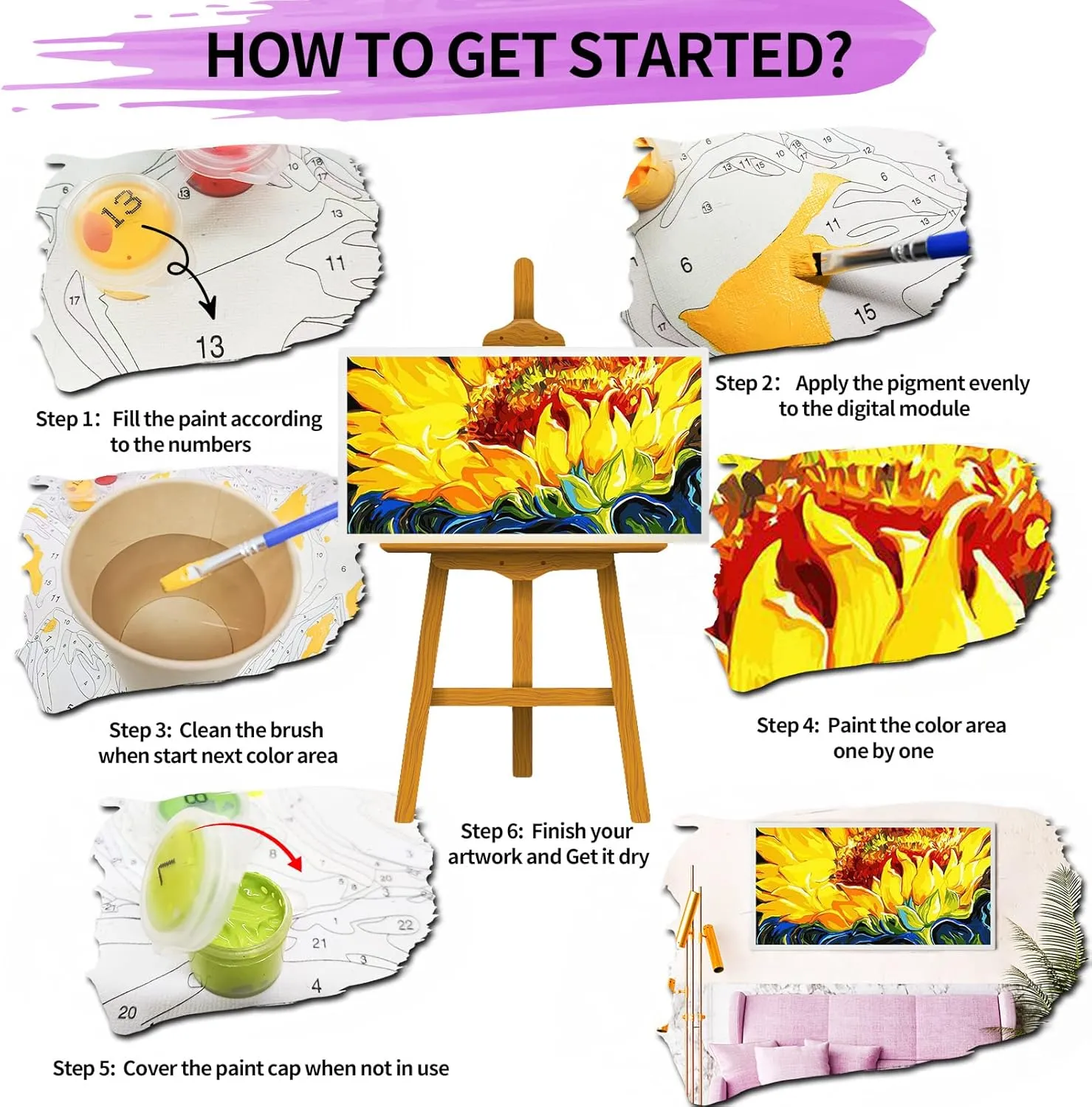 NEW YALKIN DIY Paint by Number for Adult Kit, Beginners for Home Wall Decor 16x20 Inch (Frameless) Beach