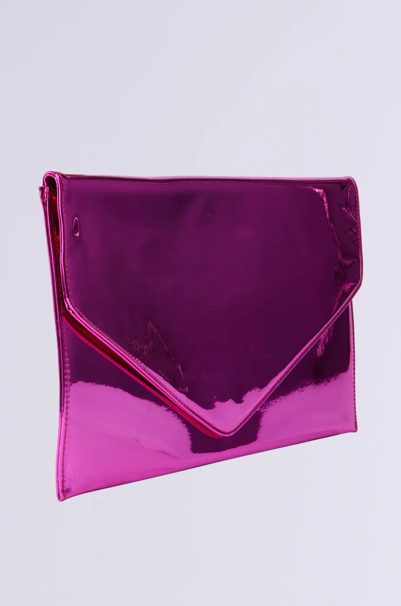 NIKKI CHROME OVERSIZED CLUTCH