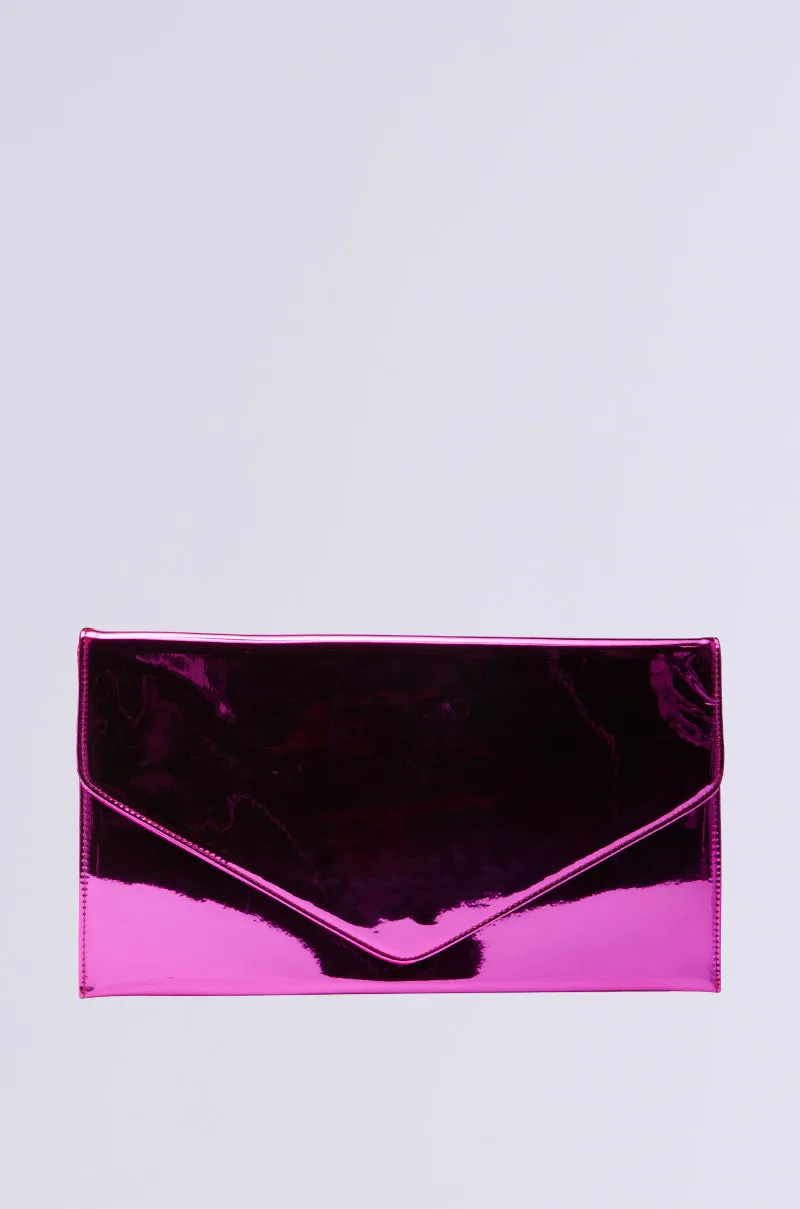NIKKI CHROME OVERSIZED CLUTCH