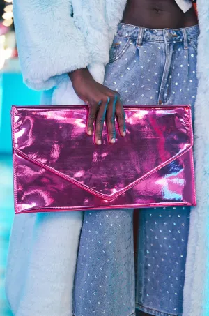 NIKKI CHROME OVERSIZED CLUTCH