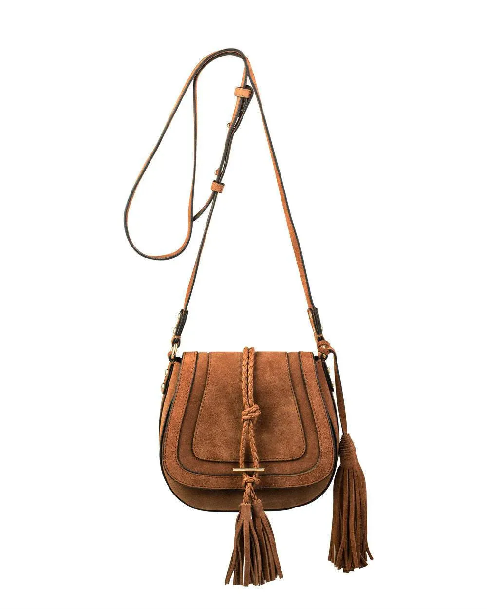 Nikki Williams 'Harriet' Saddle Bag - Tan Suede