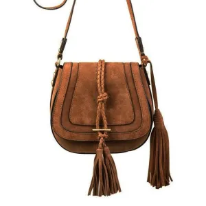 Nikki Williams 'Harriet' Saddle Bag - Tan Suede