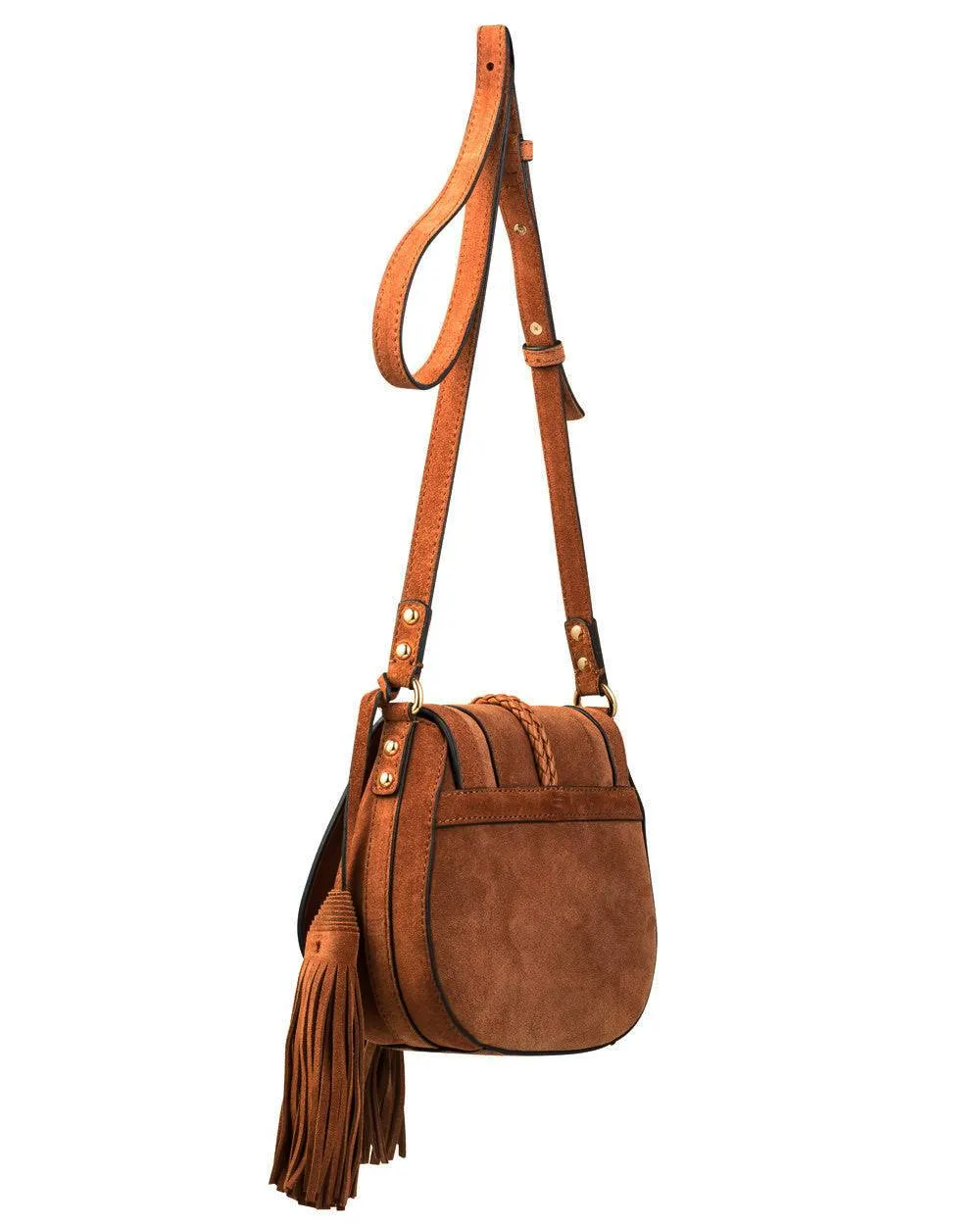 Nikki Williams 'Harriet' Saddle Bag - Tan Suede