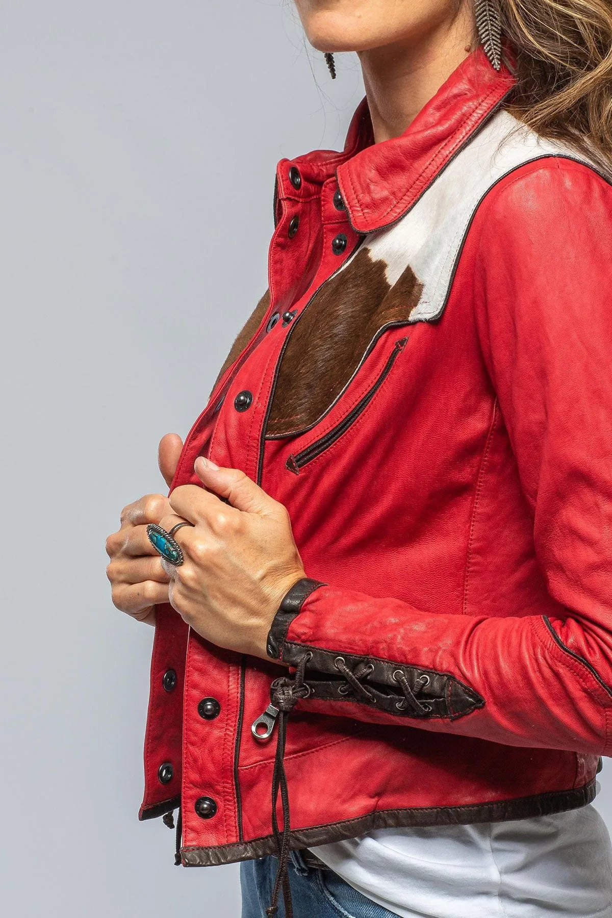 Noya Hair-On-Hide Jkt In Red