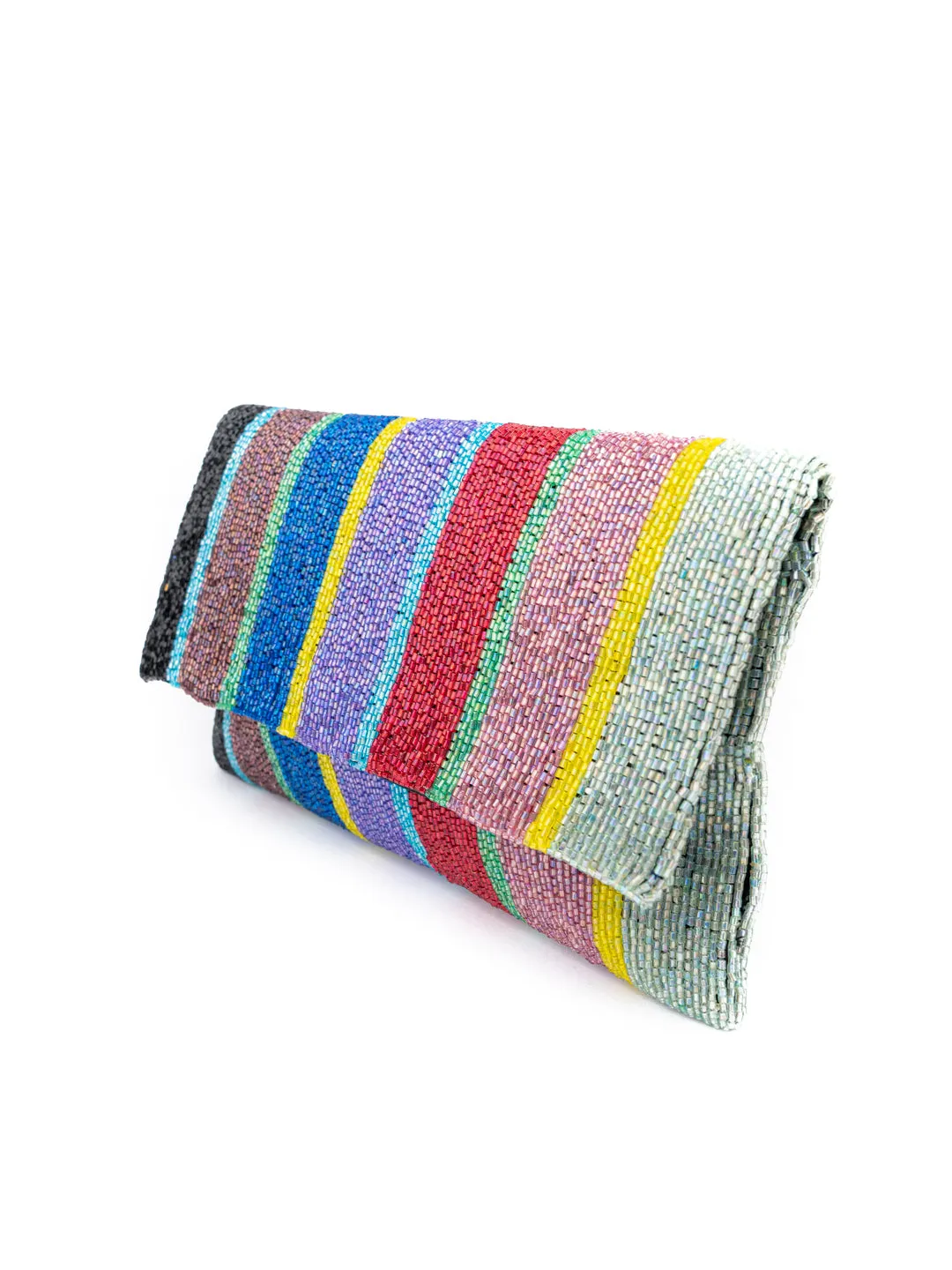 NR By Nidhi Rathi Purple Red Embellished Envelope Clutch