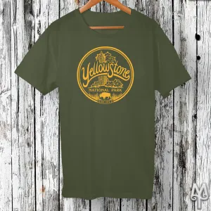 Old Faithful, gold logo t-shirt