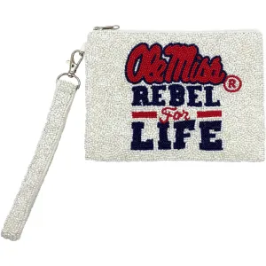 Ole Miss Rebel For Life Wristlet