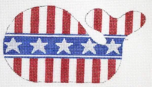 OM-230 - Mini Whale – Patriotic Red & White Stripes w/ Starred Blue Stripe