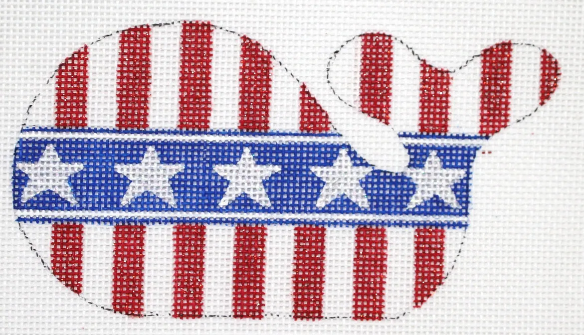 OM-230 - Mini Whale – Patriotic Red & White Stripes w/ Starred Blue Stripe