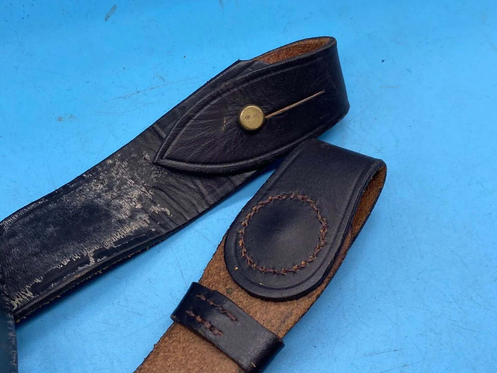 Original British Army Officer's Sam Browne Leather Shoulder Belt Marked 37" Long