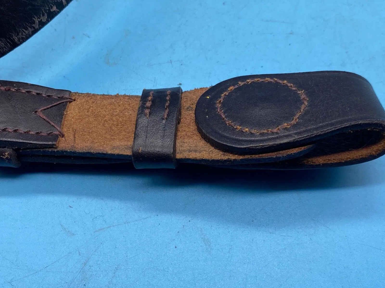 Original British Army Officer's Sam Browne Leather Shoulder Belt Marked 37" Long