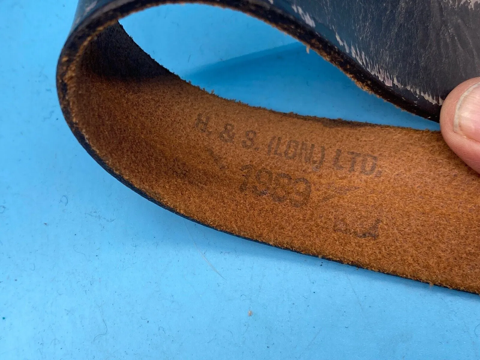 Original British Army Officer's Sam Browne Leather Shoulder Belt Marked 37" Long