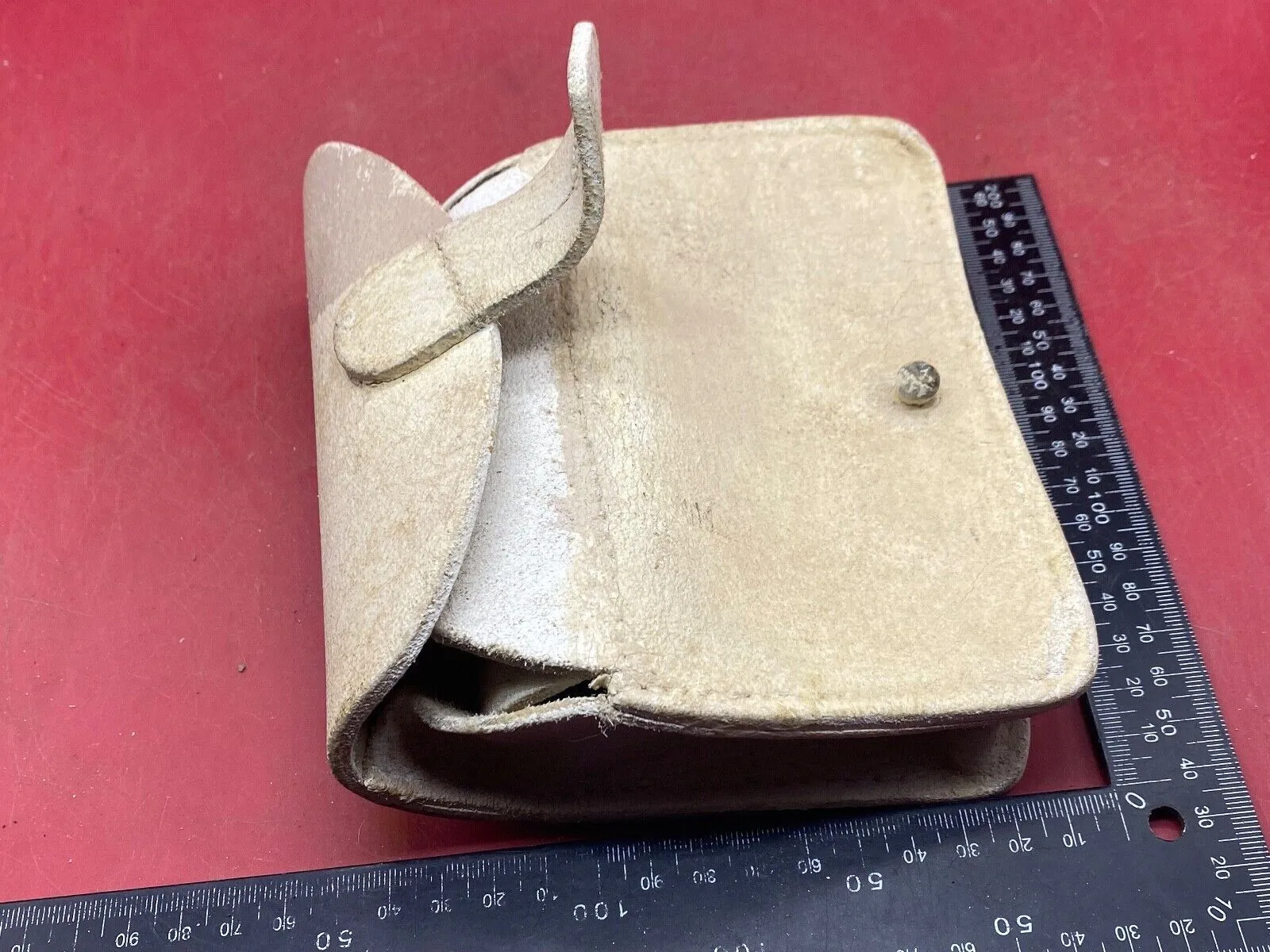 Original French Label Rifle Parade White Buff Leather Pouch
