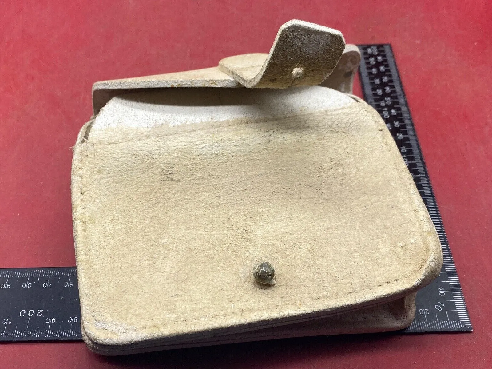 Original French Label Rifle Parade White Buff Leather Pouch