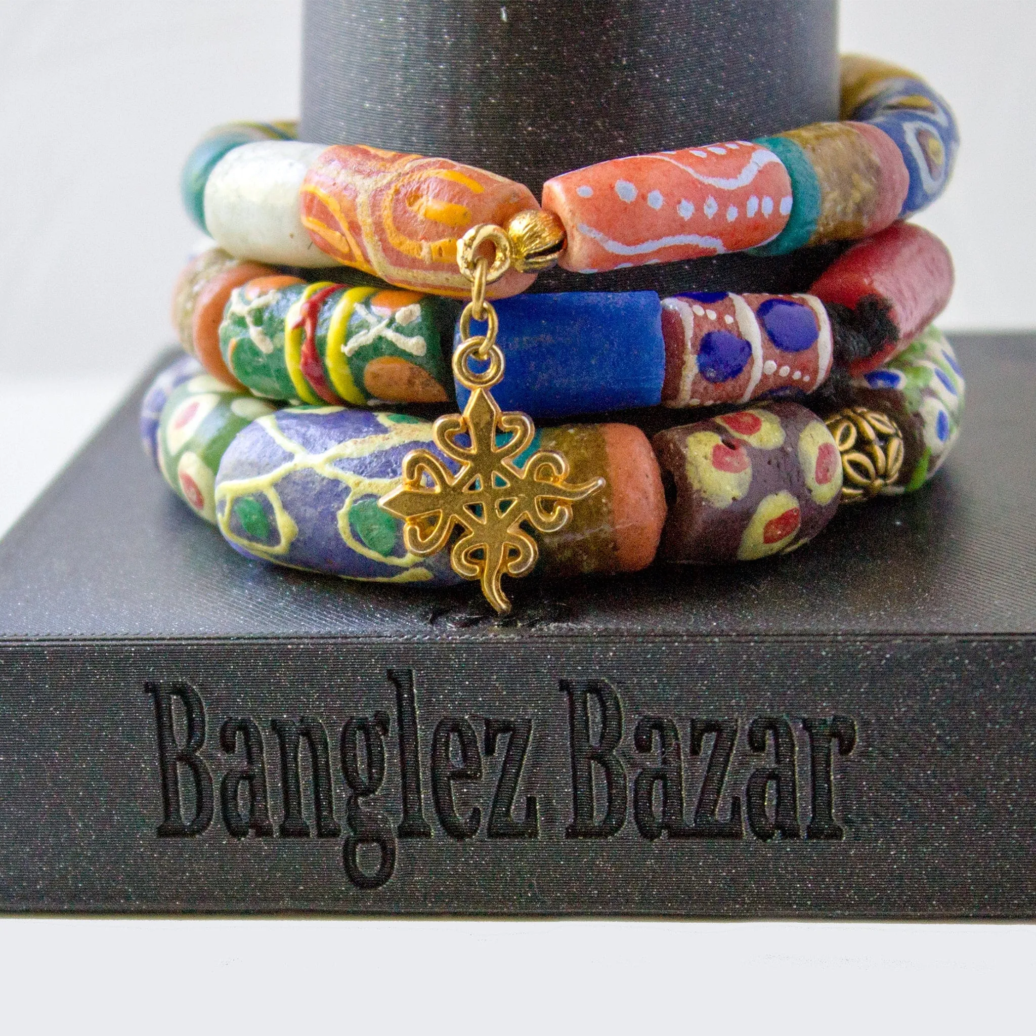 Painted Glass Beaded Bracelets