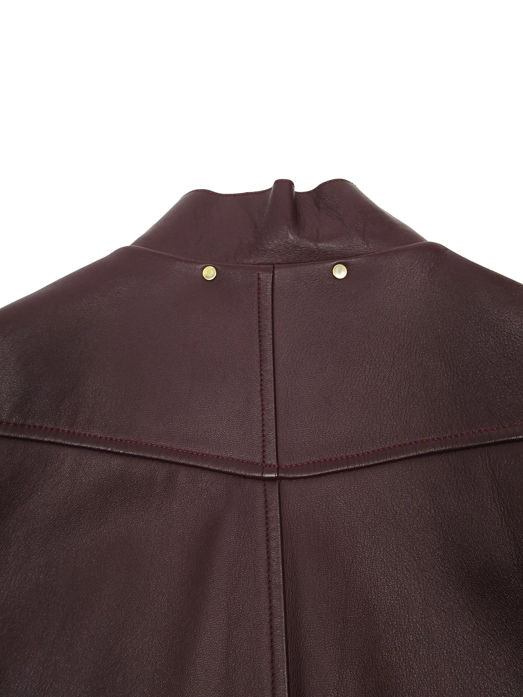 Paul Smith Burgundy Cropped Leather Jacket Size Large