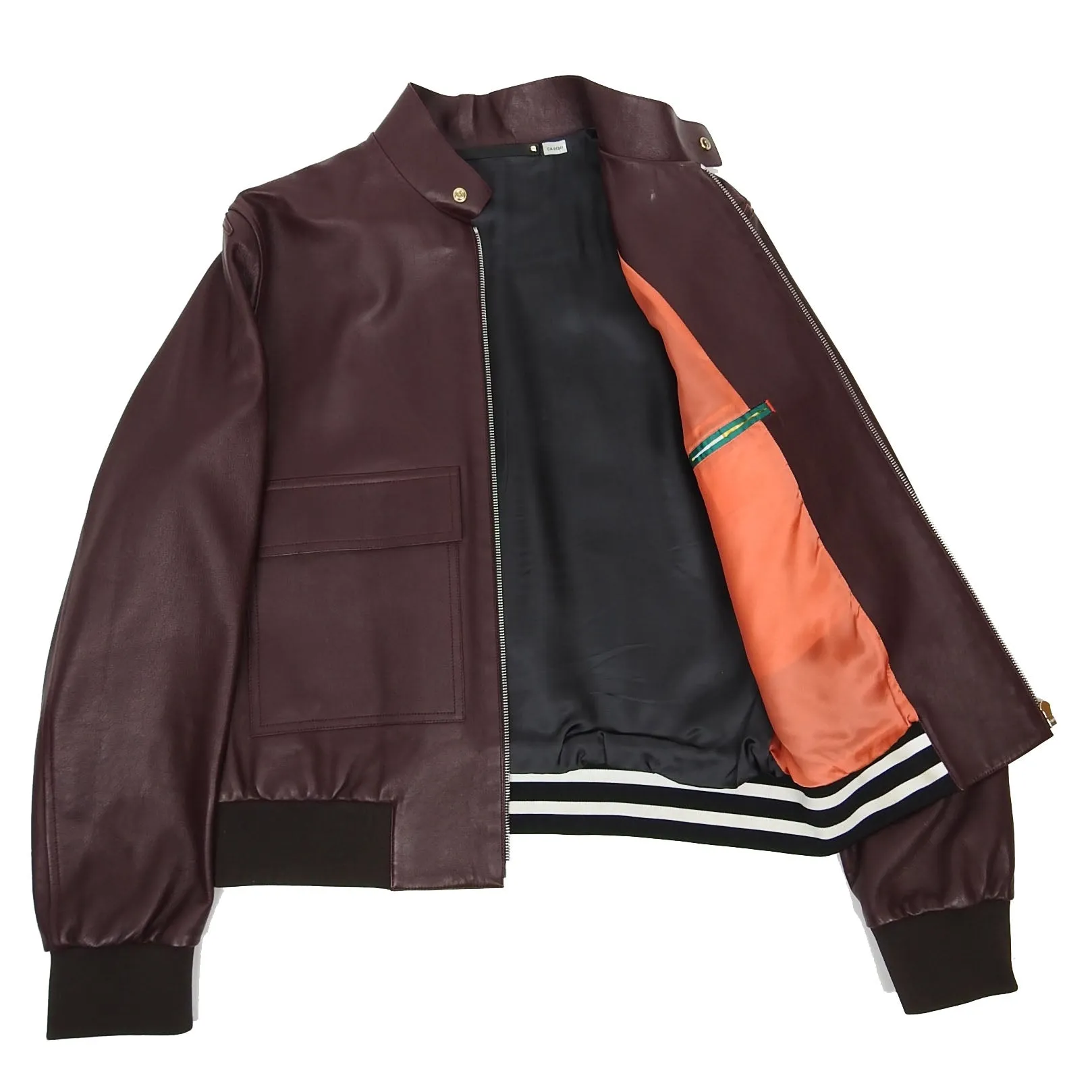 Paul Smith Burgundy Cropped Leather Jacket Size Large