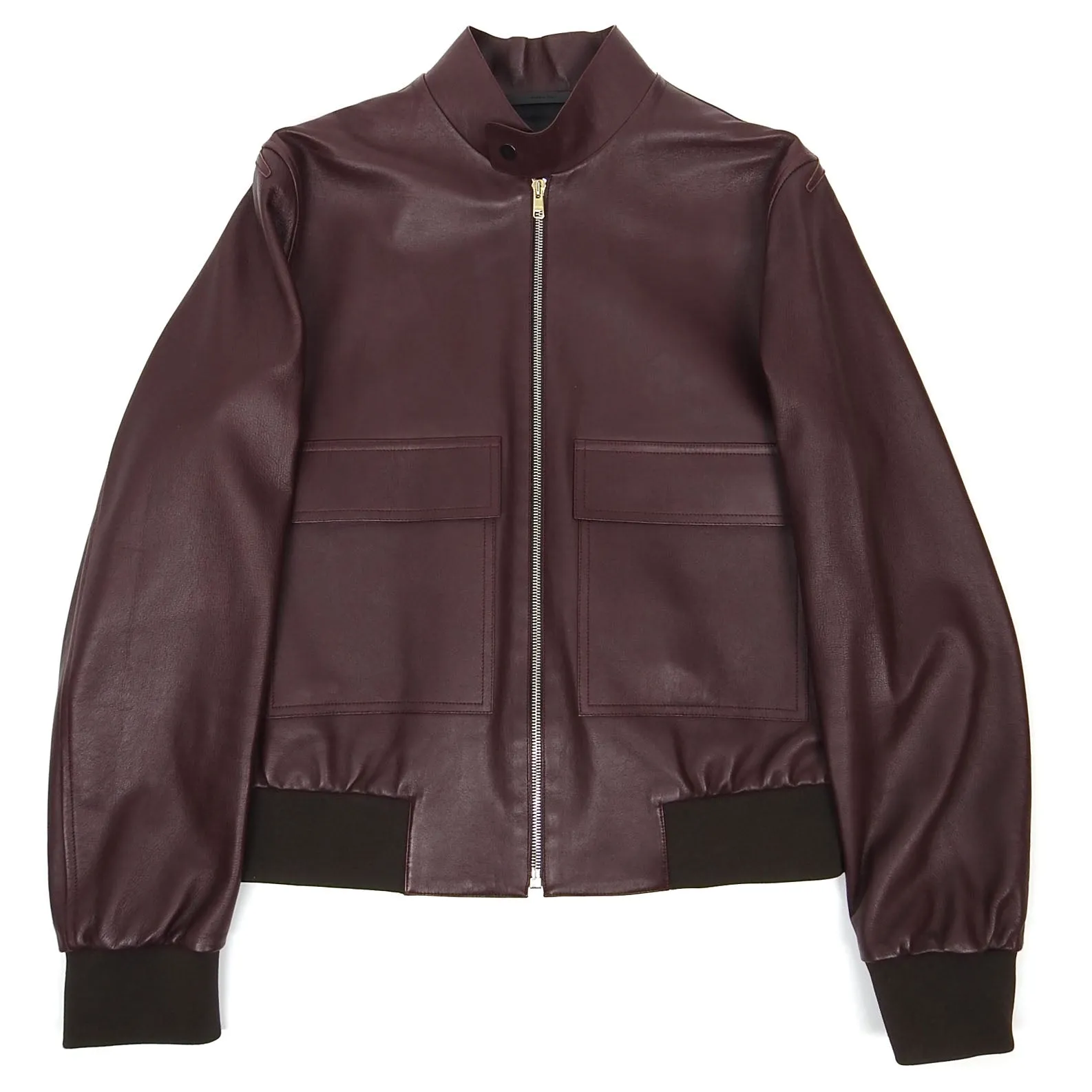 Paul Smith Burgundy Cropped Leather Jacket Size Large