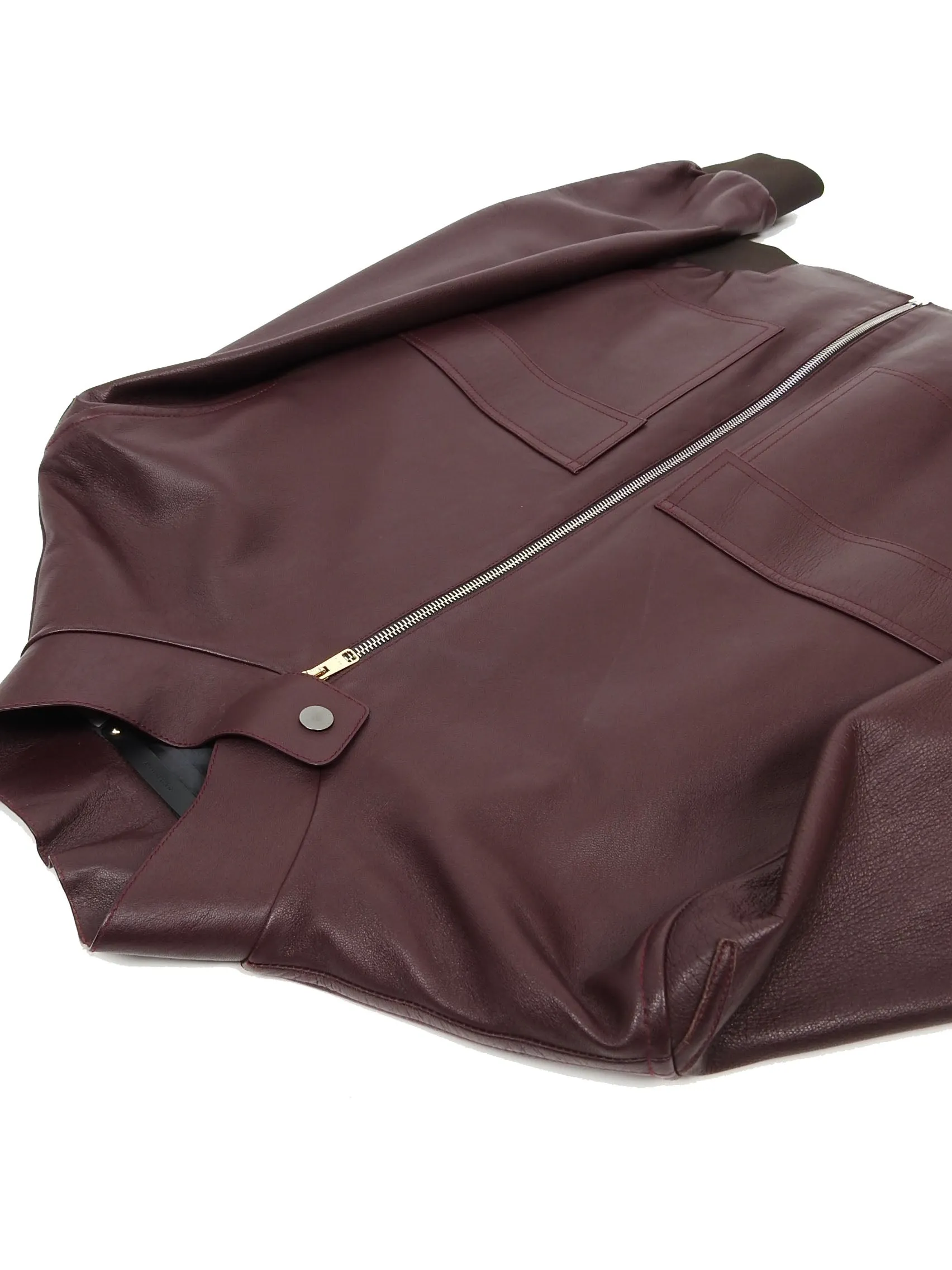 Paul Smith Burgundy Cropped Leather Jacket Size Large
