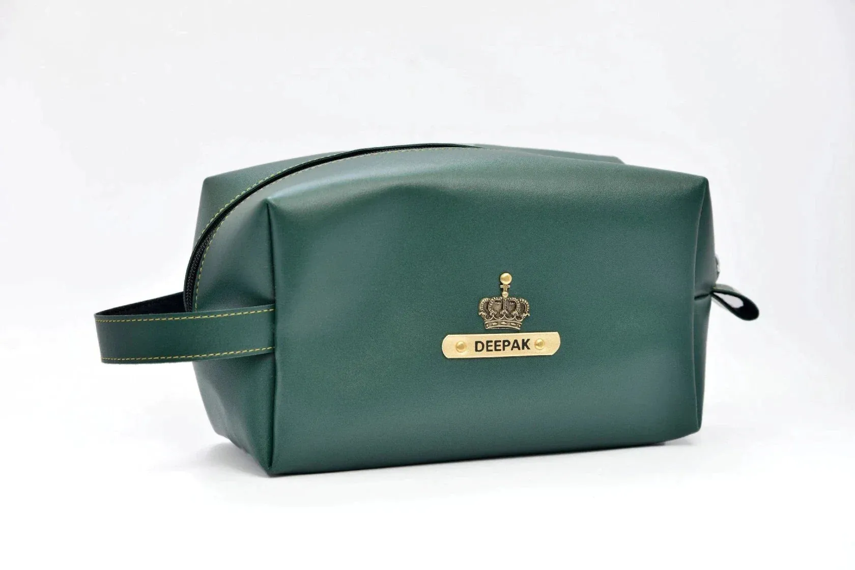 Personalized Mutlipurpose Travel /  Make-up Pouch - Olive Green