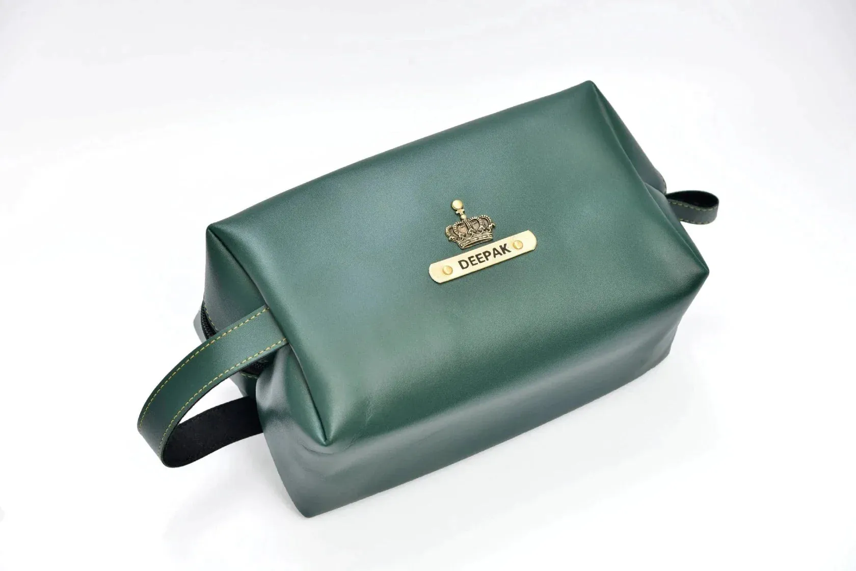 Personalized Mutlipurpose Travel /  Make-up Pouch - Olive Green