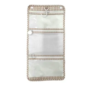 Personalized Nylon Beige Gingham Mini Hang Around