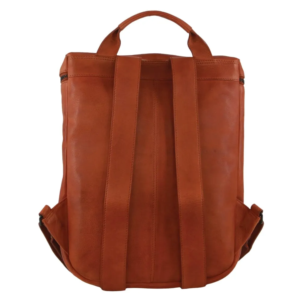 Pierre Cardin Leather Women's Backpack in Cognac