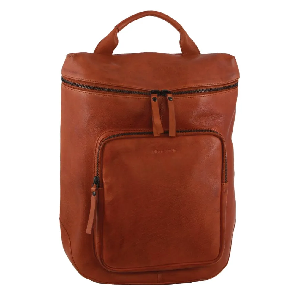 Pierre Cardin Leather Women's Backpack in Cognac