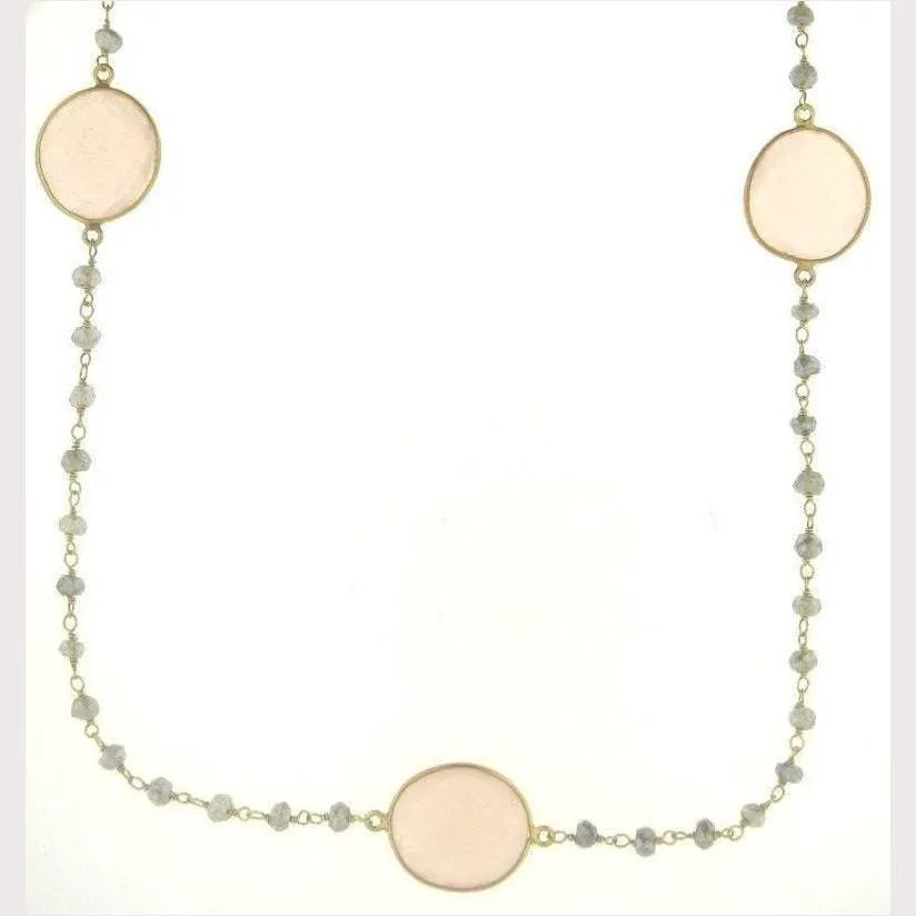 Pink Quartz Bead Necklace